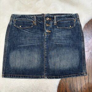 Volcom Mini Skirt 5 Y2K Dark Wash Button-Fly Denim Blue Women's‎